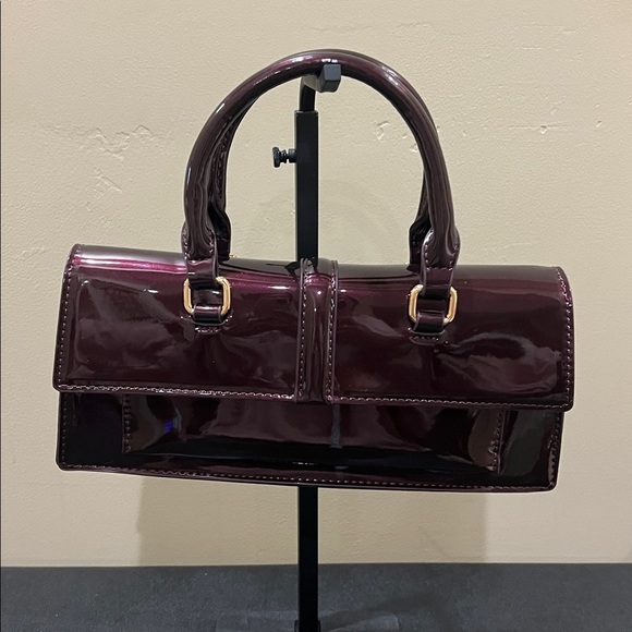 ALDOWine Patent Faux Leather Satchel w/ Matching Crossbody Strap